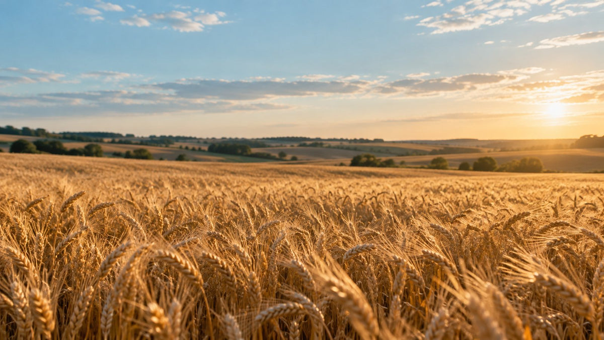 A field of ripe wheat under a wide sky
