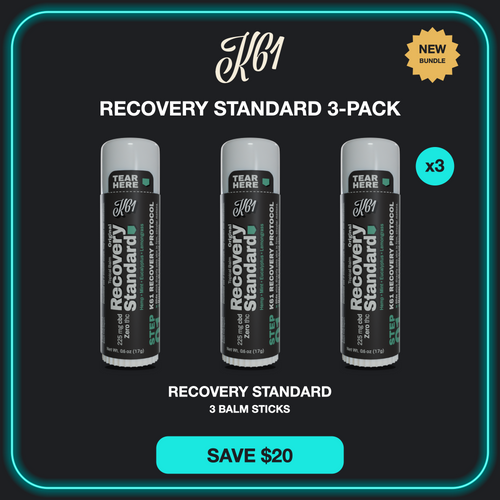 K61 Recovery Standard 3-Pack: three topical balm sticks, Save $20