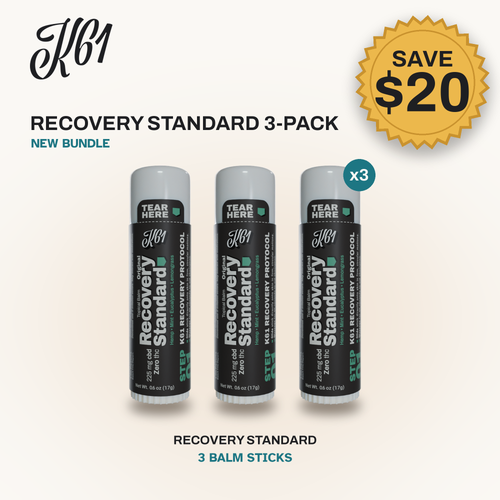 K61 Recovery Standard 3-Pack: three topical balm sticks, Save $20